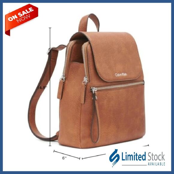 Vegan Leather Backpack with Flap and Interior Organization for Daily Use main image 7